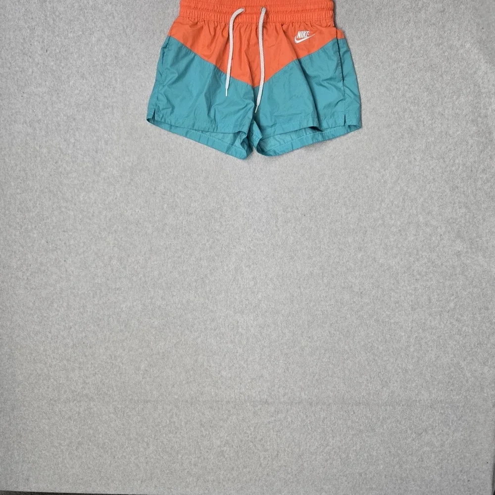 Nike Women Shorts S‎ Teal Colorblock Swimwear AR2362-309 Swim Trunks Logo